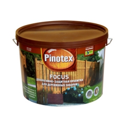 Декоративно-защитная пропитка д/пиленой древесины Pinotex Focus Орех, 10л