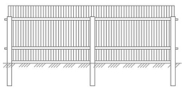 Забор из оцинкованного профнастила С-8 с полимерным покрытием (c двумя лагами)